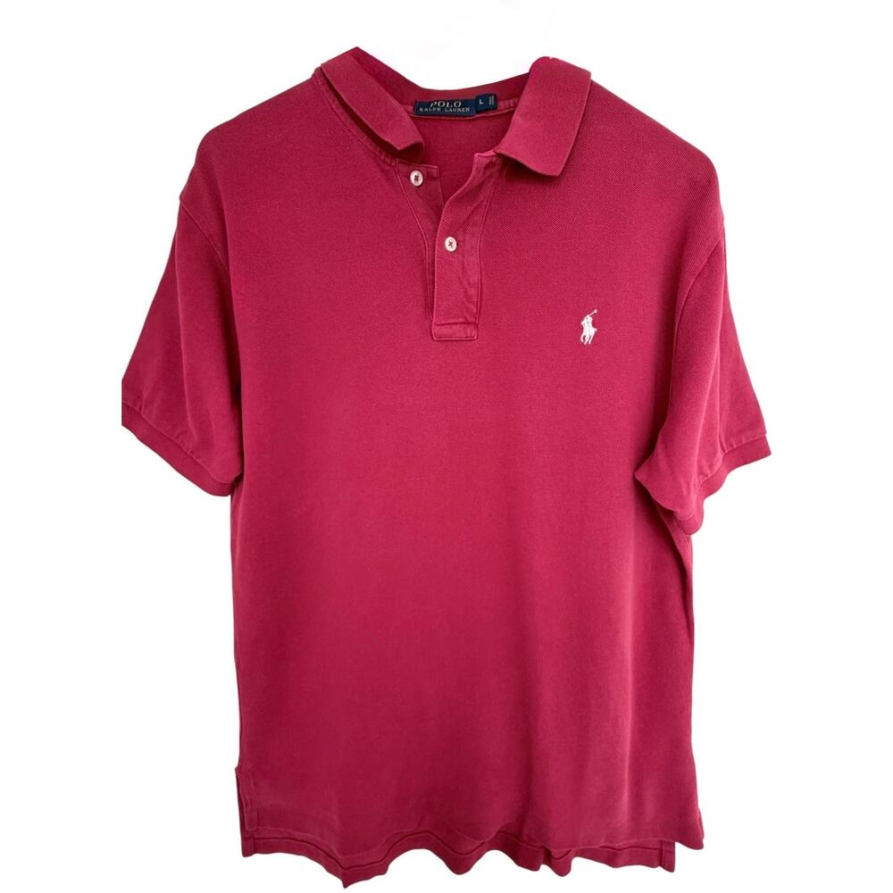 Polo Ralph Lauren Polo Shirt Mens Large Red Short Sleeve Classic Fit